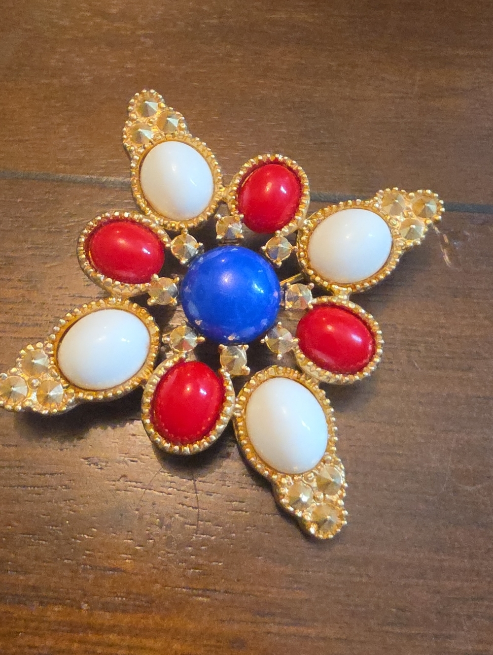 Vintage Sarah Coventry "Americana" Maltese cross brooch from 1972